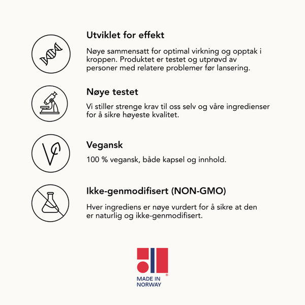 Solve - Laget i Norge - vegansk, nøye testet - utviklet for effekt. Skreddersydd deg. 