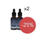 To flasker med Solve Melatonin dryppløsning merket x2, med kampanjeboble -25%