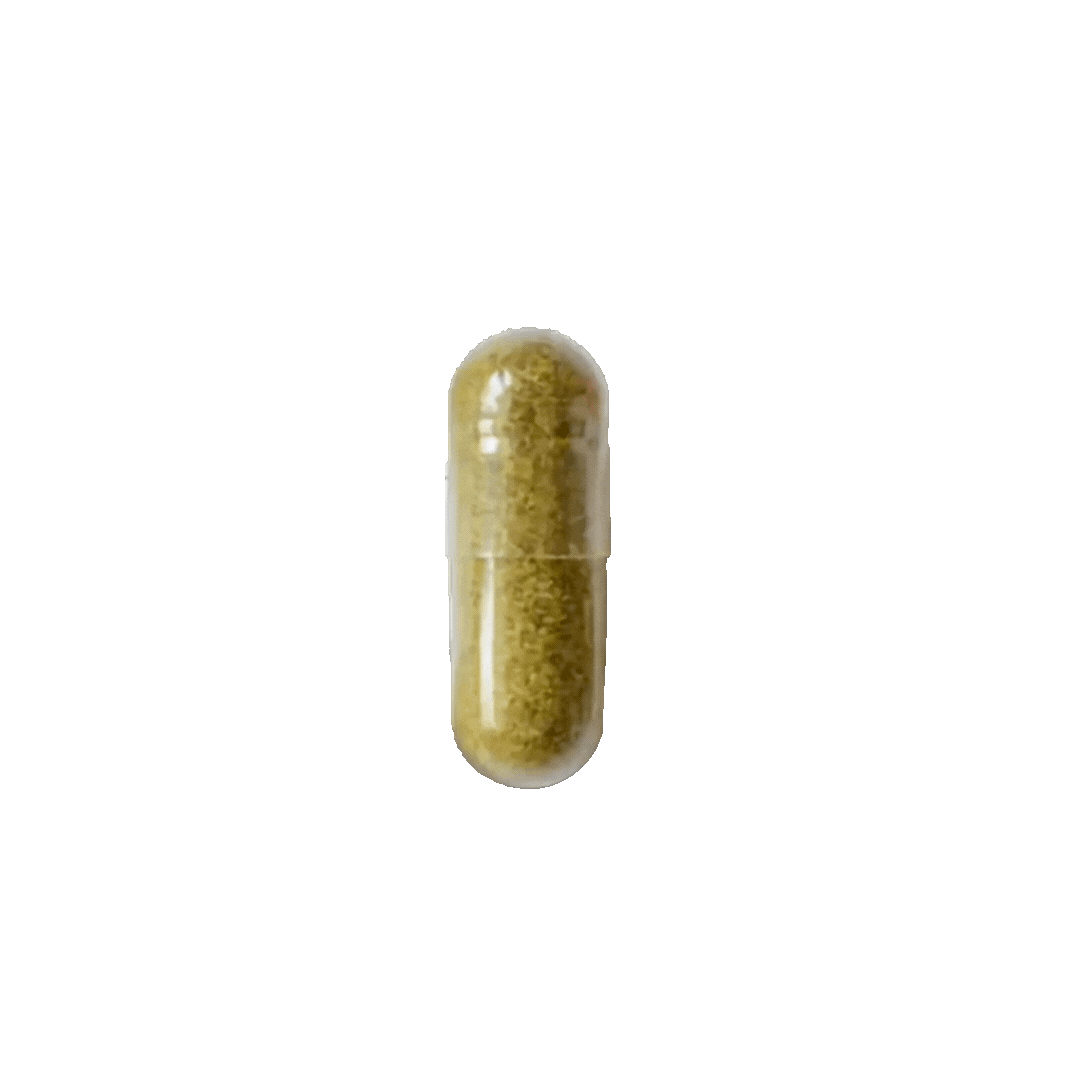 Gul kapsel med granulert innhold, animert Solve-produktbilde